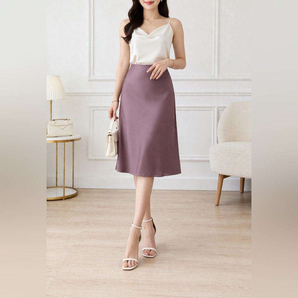 A new say satin skirt size Large